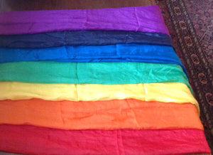 Chakra Coloured Set Of 7 Silk Cloths