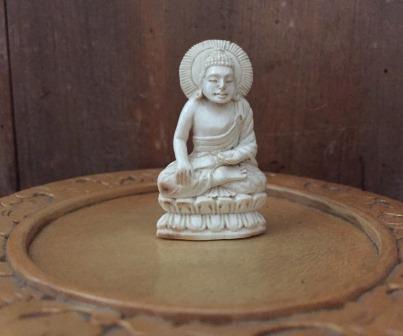 Buddha with Halo Carved Woolly Mammoth SOLD OUT