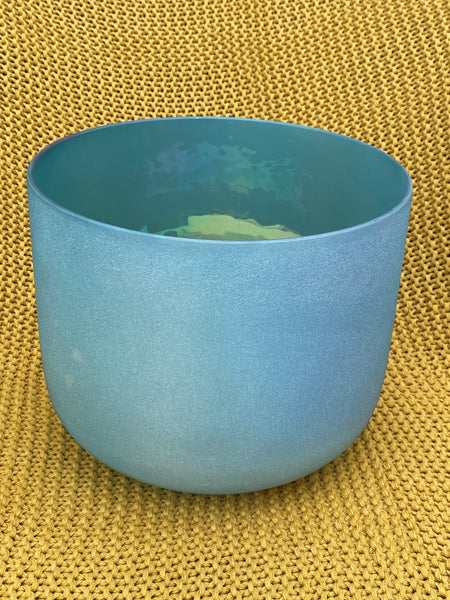 9” C-25 (True Tone 432 Hz) CLASSIC FROSTED, OCEAN GOLD BOWL (Dolphin Flow)