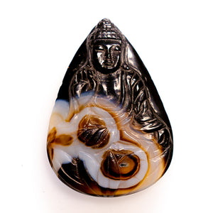 Agate with carved Buddha