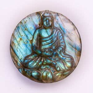 Labradorite with carved Buddha