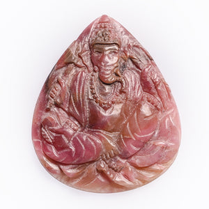 Rhodocrosite with carved Ganesha