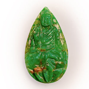 Chrysoprase with carved Buddha