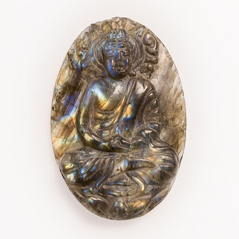 Labradorite with carved Buddha